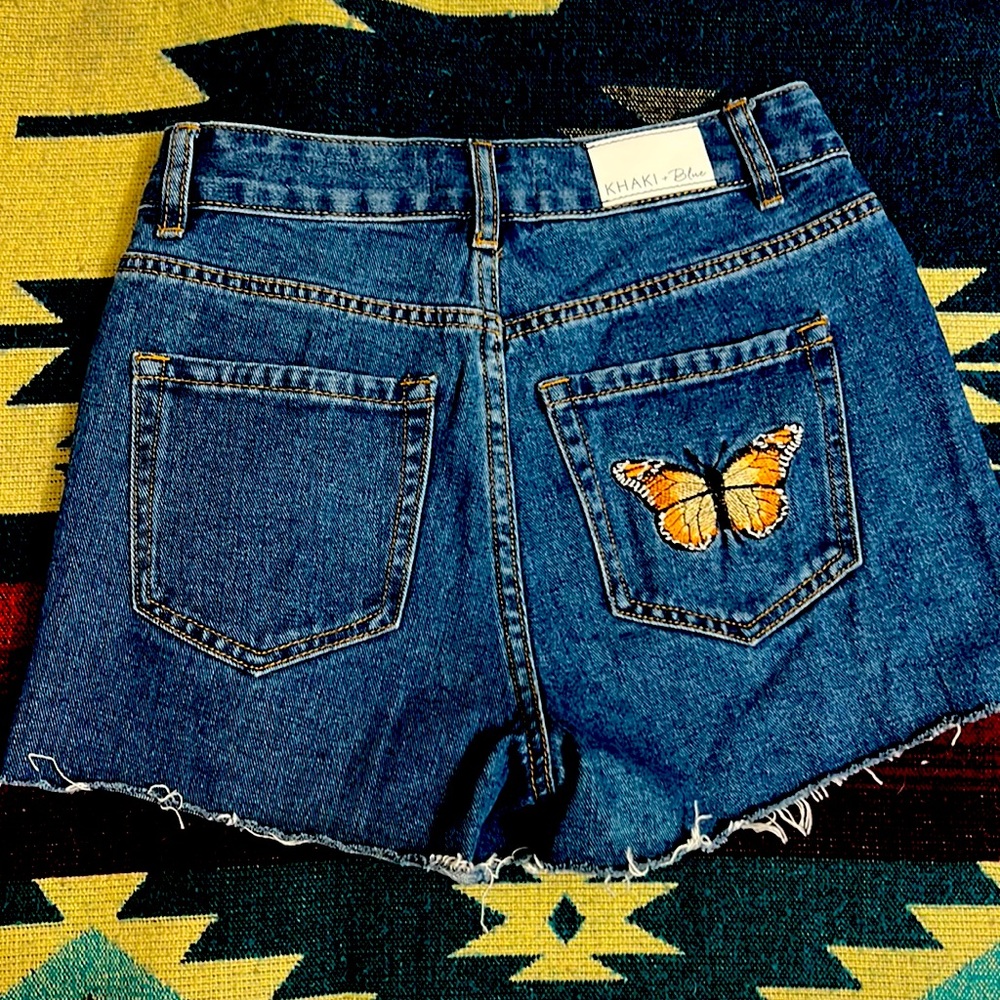 KHAKI + BLUE Denim shorts like new size 1/25